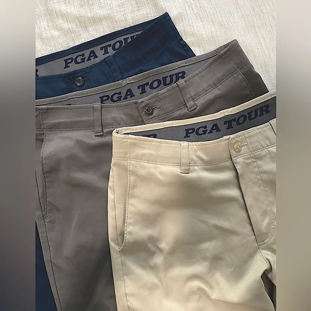 PGA Tour, Men’s, 30 Waist, Navy/Grey/Tan, 9” Golf Shorts